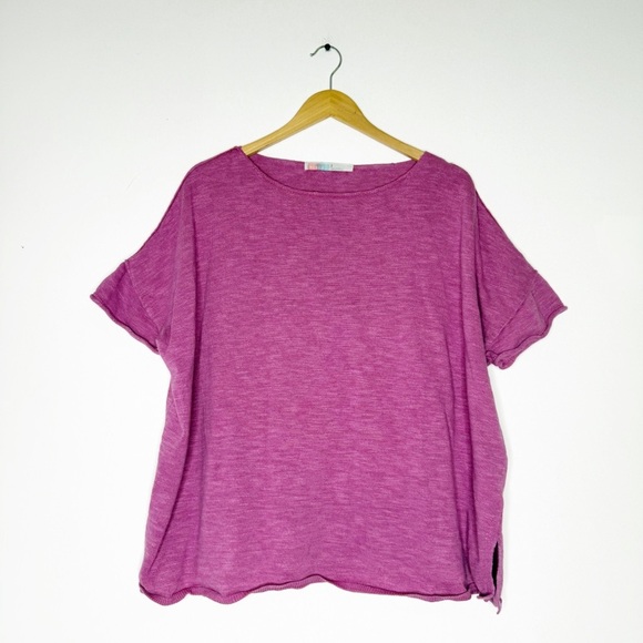 Free People Beach Winnie Boxy Sweater Tee – Size Small – Pinkish Purple - Picture 1 of 5